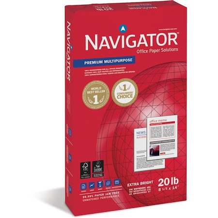 Navigator Paper, 20#, 97Br, 8.5X14, Brw, PK10 SNANMP1420